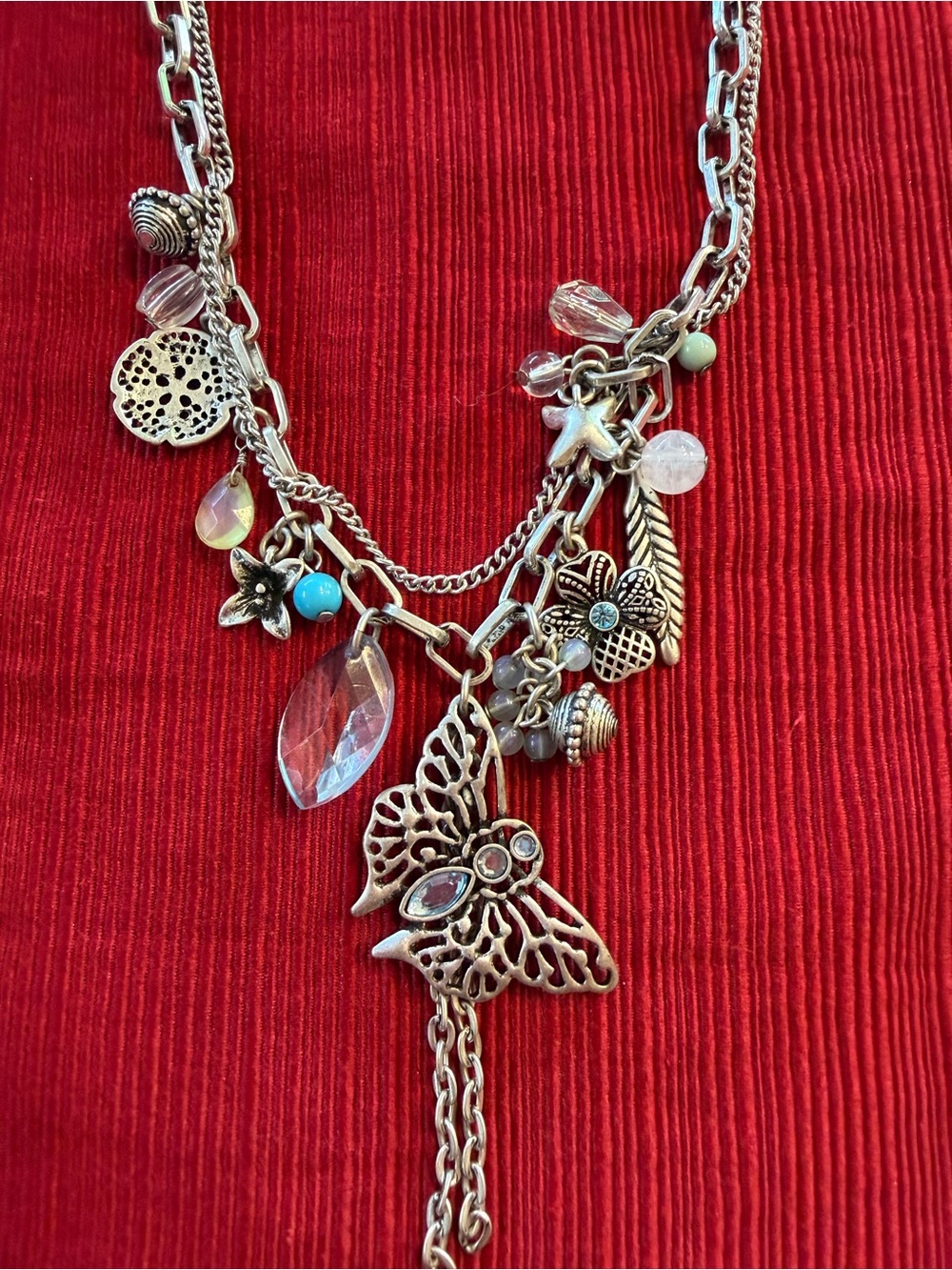 Park Lane Silver Owl Charm Multi-Chain Statement Necklace New